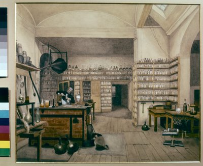 Michael Faraday au travail dans son laboratoire au Royal Institute - Harriet Jane Moore