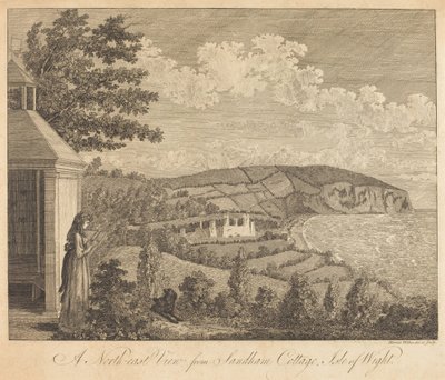 Vue nord-est depuis Sandham Cottage, Île de Wight - Harriet Wilkes
