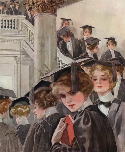 Une éducation libérale (lithographie couleur) - Harrison Fisher