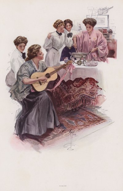 Groupe de jeunes femmes faisant du fudge - Harrison Fisher