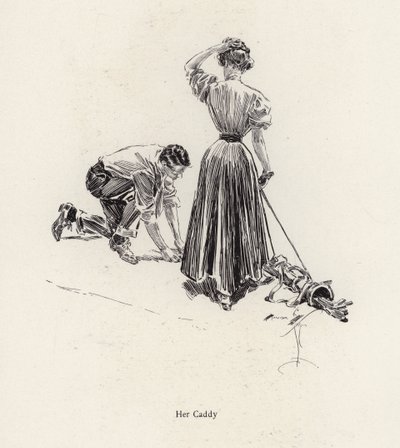 Homme portant les clubs de golf d