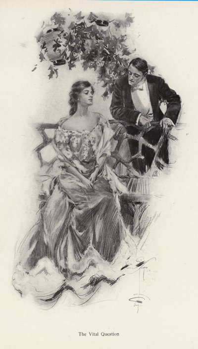 Homme proposant le mariage à une femme - Harrison Fisher