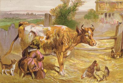 Vieille Nancy trayant la vache - Harrison William Weir