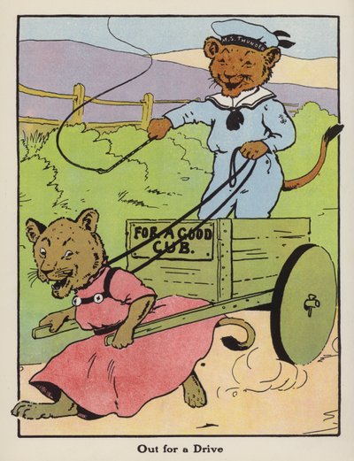 En promenade (lithographie en couleur) - Harry B Neilson