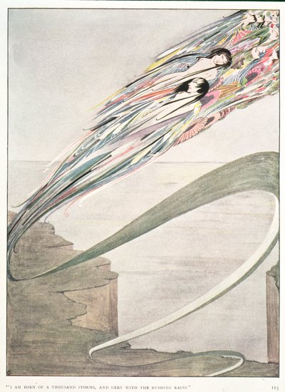 "Je suis né de mille tempêtes, et gris de pluies torrentielles", illustration de 
