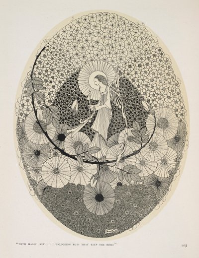 Au Printemps à Venir. "Avec une clé magique... déverrouillant les bourgeons qui gardent les roses". - Harry Clarke