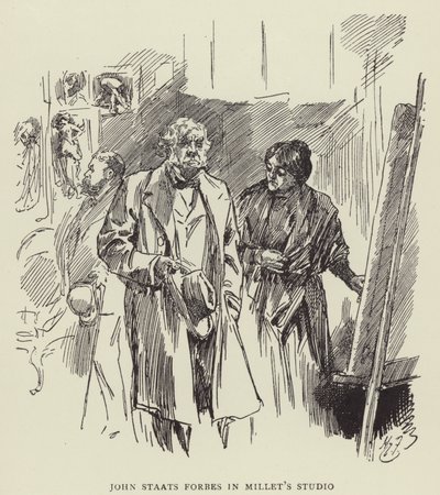 John Staats Forbes dans le studio de Millet - Harry Furniss