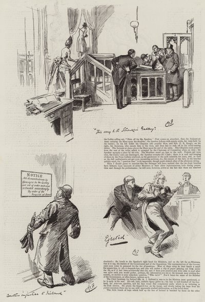 La vie au Parlement, des étrangers dans la Chambre - Harry Furniss