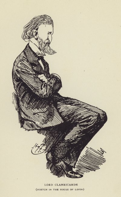 Lord Clanricarde, croquis à la Chambre des Lords - Harry Furniss