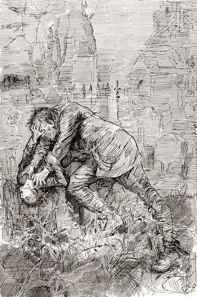 La lutte de Pip avec le forçat évadé - Harry Furniss