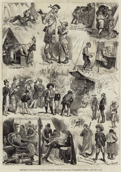 Croquis à la réunion et au camp de la National Rifle Association sur Wimbledon-Common - Harry Furniss