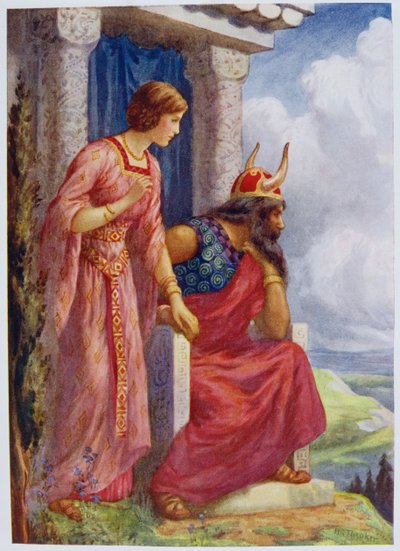 Odin et Frigga" de "Asgard and its King" illustré pour "Children