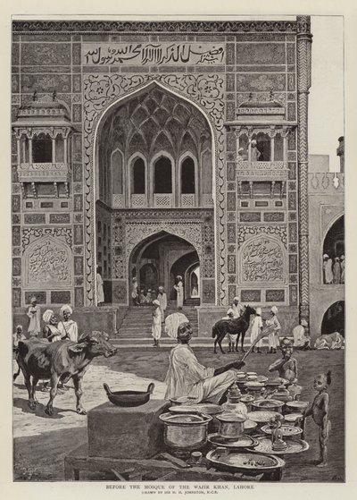 Devant la mosquée du Wazir Khan, Lahore - Harry Hamilton Johnston