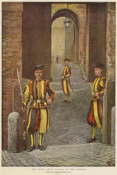 Les Gardes suisses du Pape au Vatican - Harry Hamilton Johnston