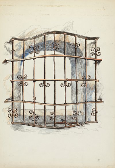 Grille en fer à la fenêtre - Harry Mann Waddell