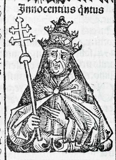 Portrait du pape Innocent IV (1195 - 1254) dans Liber chronicarum par Hartmann Schedel Nuremberg 1497 - Hartmann Schedel