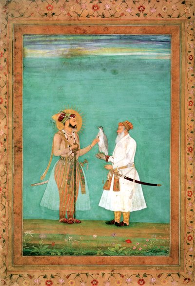 Empereur Shah Jahan et un courtisan âgé avec un faucon, vers 1650 - Hashim Hashim