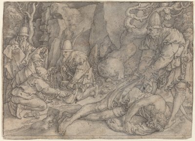 Un homme maîtrisé par des voleurs - Heinrich Aldegrever