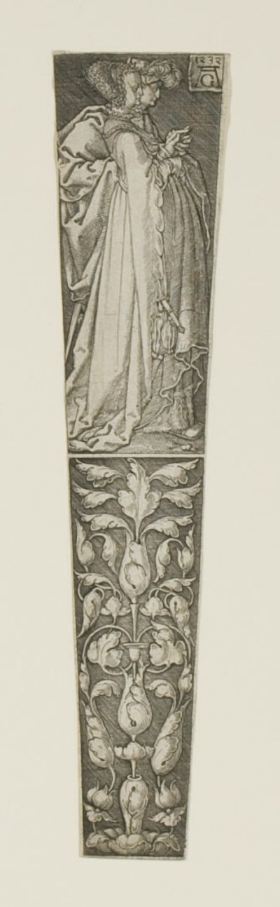 Fourreau de poignard avec un jeune couple au-dessus - Heinrich Aldegrever