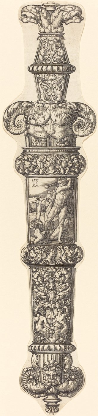 Conception pour un fourreau de poignard avec Caïn et Abel, 1539 - Heinrich Aldegrever