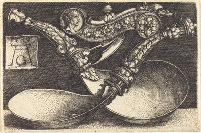 Dessins pour deux cuillères et un sifflet pour chien - Heinrich Aldegrever