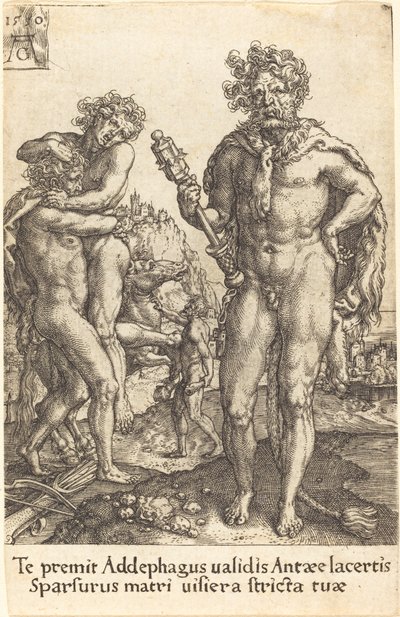 Hercule et Anthée - Heinrich Aldegrever