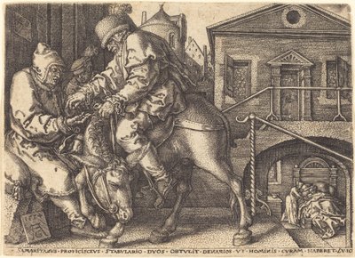 Le Bon Samaritain payant pour le logement du voyageur - Heinrich Aldegrever