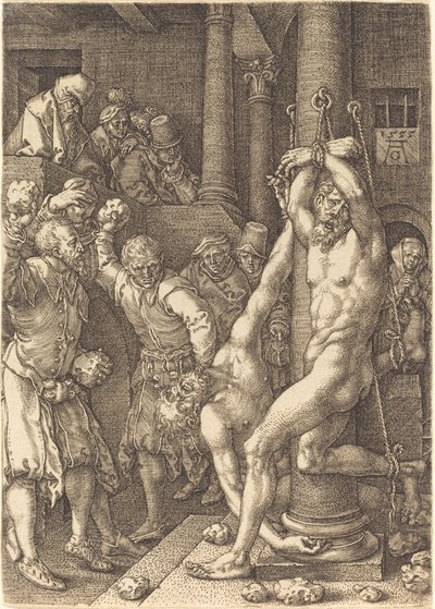 Les deux anciens lapidés par le peuple - Heinrich Aldegrever