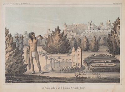 Autel indien et ruines de l