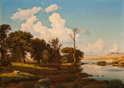 Danois : Paysage danois, chênes au bord d