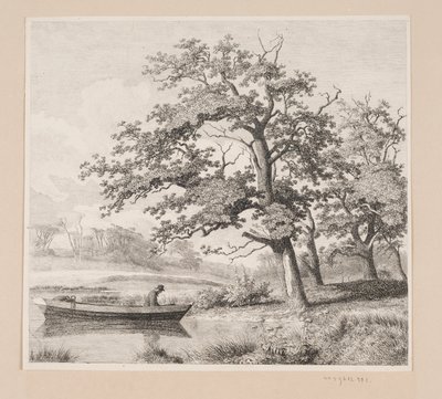 Paysage avec des chênes près d