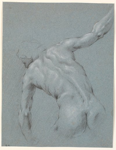 Modèle masculin penché en avant, vu de dos - Heinrich Dittmers