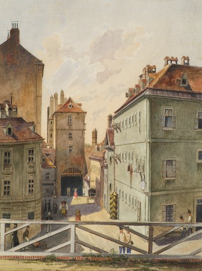La Neutor avec la maison de garde à Vienne - Heinrich Lang
