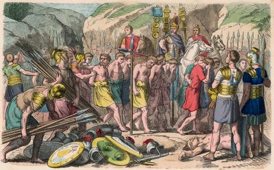 Rome antique : Les ennemis capturés sont harnachés - Heinrich Leutemann