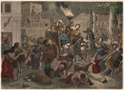 Rome antique : Éruption du Vésuve, 79 après J.-C. - Heinrich Leutemann