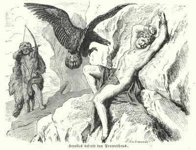 Héraclès libérant Prométhée - Heinrich Leutemann