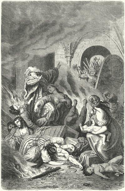 Massacre des Juifs de York - Heinrich Leutemann