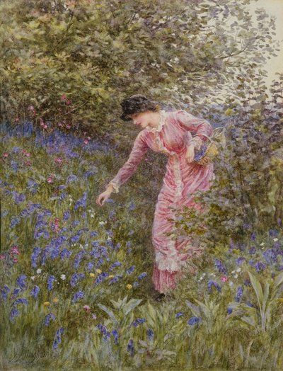 Cueillette de jacinthes - Helen Allingham