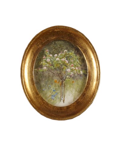 Rosier et iris - Helen Allingham