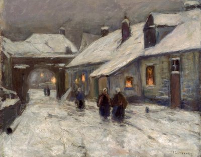 Rue de village en hiver - Helmuth Liesegang