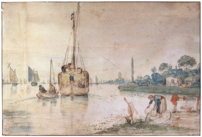 Une barge avec du foin, vers 1625-1634 - Hendrick Avercamp