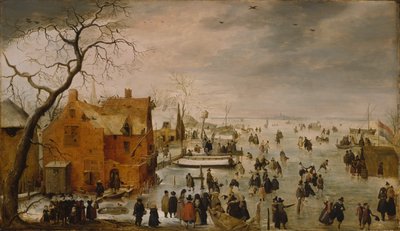 Néerlandais : IJslandschap / Patinage sur glace Paysage d