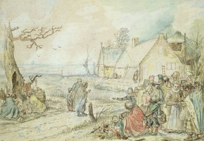 Paysage avec vendeurs de bonne aventure gitans - Hendrick Avercamp