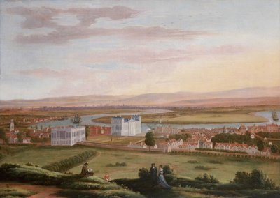 Vue de Greenwich et de la Maison de la Reine depuis le sud-est - Hendrick Danckerts
