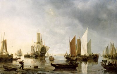 Port avec navires ancrés, 1655-60 - Hendrick Dubbels