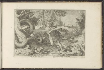 Cadmus tue le dragon - Hendrick Goltzius (workshop of)