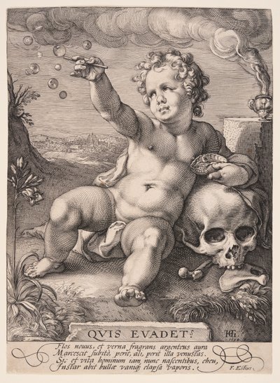 Allégorie de la transcience "Homo Bulla". - Hendrick Goltzius