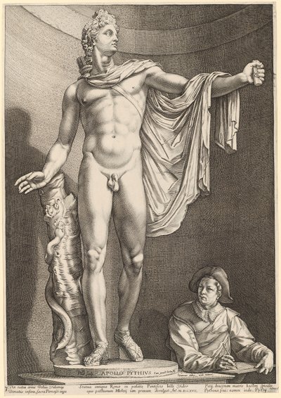 Apollon du Belvédère, planche 3 de « Trois statues antiques de Rome » - Hendrick Goltzius