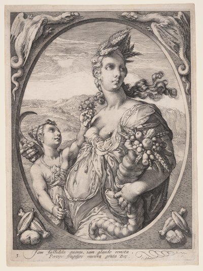 Cérès, tiré de Trois dieux ou déesses païens - Hendrick Goltzius