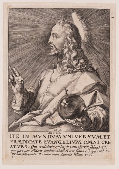 Le Christ, du Christ, les Apôtres et St Paul avec le Credo - Hendrick Goltzius
